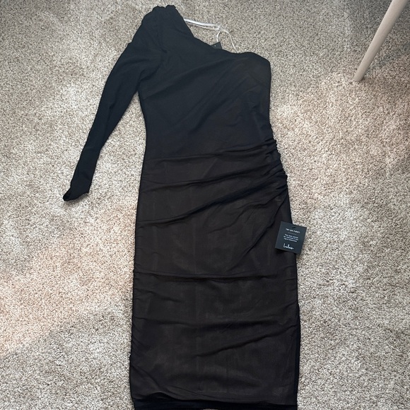 Lulu's Chic Black One-Shoulder Dress - Picture 1 of 3
